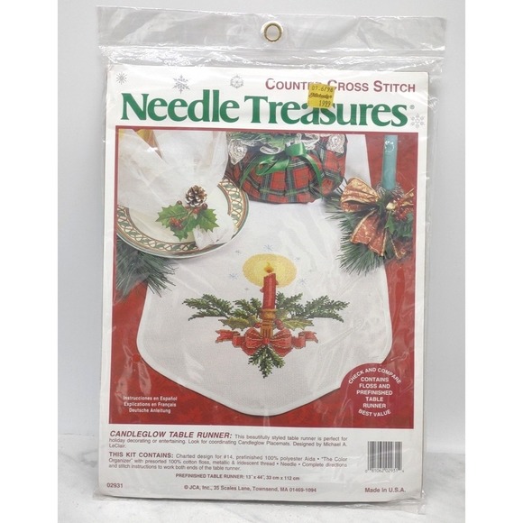 Needle Treasures Other - Needle Treasures CandleglowTable Runner Counted Cross Stitch Kit NOS USA 02931